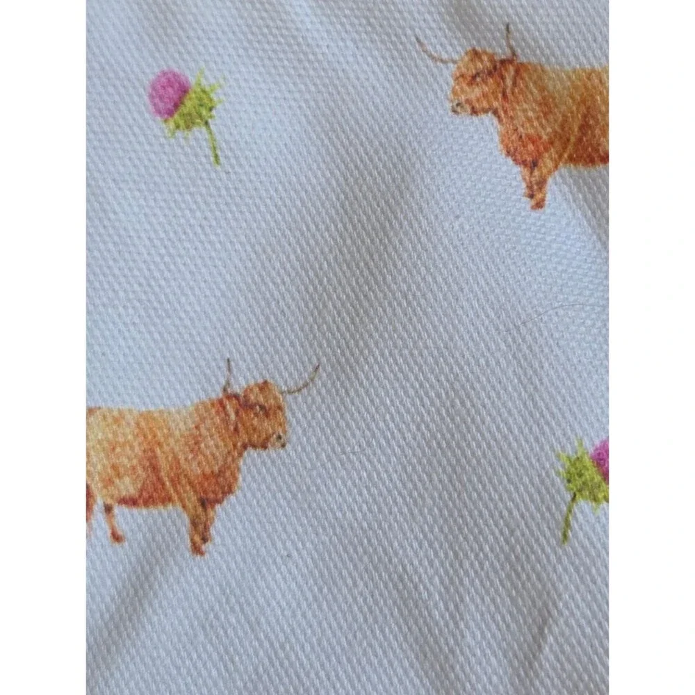 NWT Highland Cow Organic Cosmetic Bag Rebecca Cropper Lake District Britain